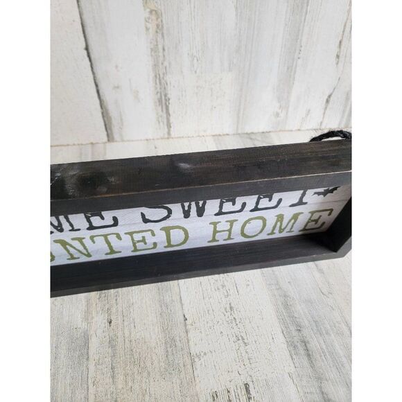 Halloween home sweet haunted home sign bat hanging prop - Picture 5 of 10